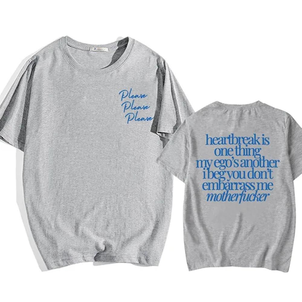 Please Please Sabrina Carpenter Tshirt Short Sleeve UnisexWomen Teeshirt Streetwear Casual Camisetas 2024 Song Print Tees 72483 S