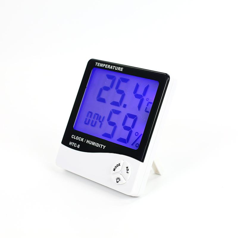 Hygrometer Thermometer Temperature Humidity Meter Alarm Clock Calendar Tester with LCD Screen for Eyelash Extensions