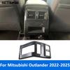For Mitsubishi Outlander   2024 2025 Carbon Fiber Rear Seat Air Conditioner Vent Outlet Cover Trim Interior Accessories