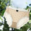 1pcs Japanese-style Girly Simple Sweet Lace Polka Dot and Bow-trimmed Comfortable and Breathable Triangle Panties.