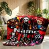Custom Name Personalized Bride of Chucky Print Blanket, Home Decor, Bedroom, Sofa, Camping, Couch, Gifts for Birthday Christmas