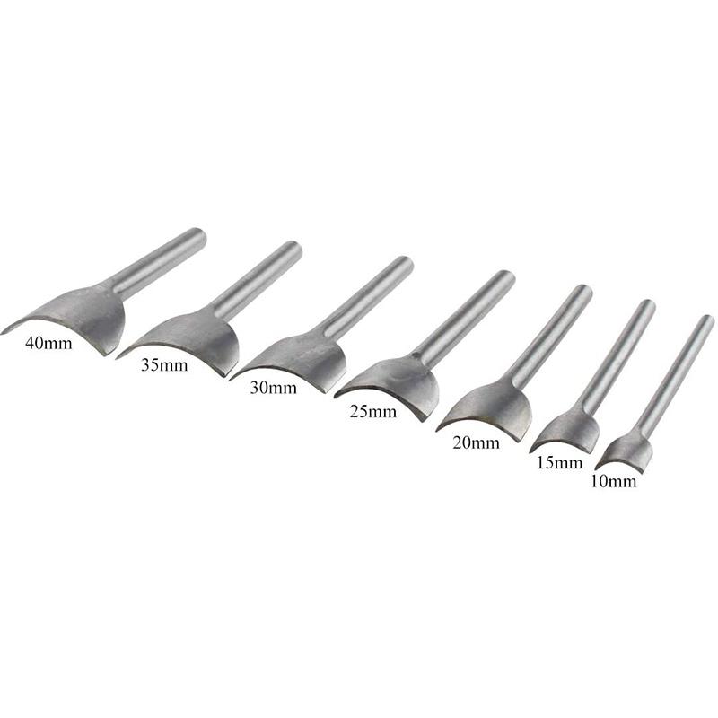 Leder Werkzeugsatz Bogenförmiger Schneiderstanzer, Lederhandwerkswerkzeuge zum Herstellen von Riemen Gürtel, Geldbörse und Tasche mit 7 Größen (10mm-40mm)