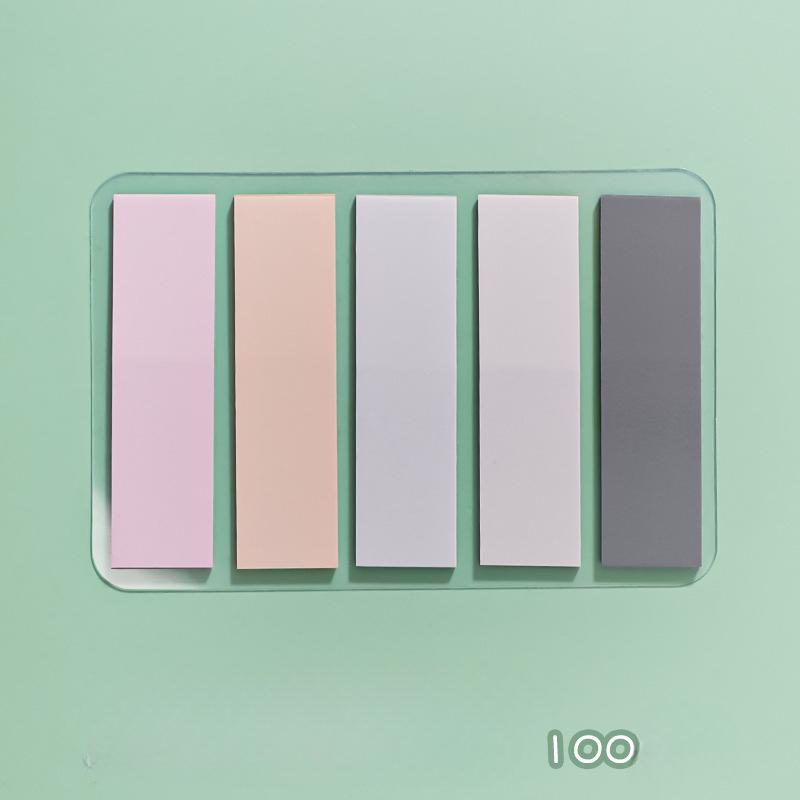 Solid Color Sticky Note Index Label Book Notebook Page Marker Paper Bookmark Tearable Waterproof Stationary Stickers