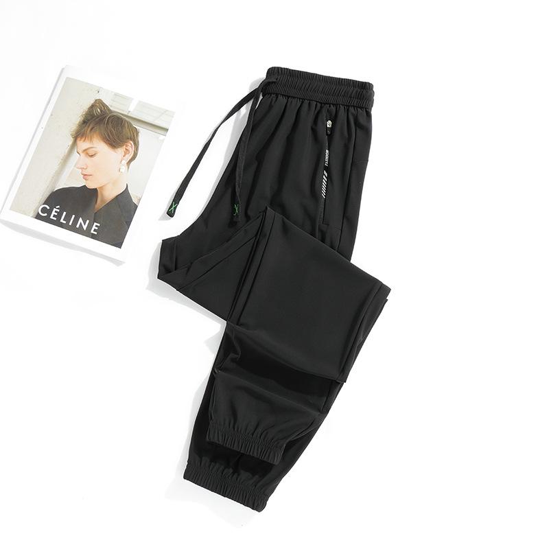 Summer New Ice Silk Elastic Sports Pants Couples with Loose Men and Women the Same Casual Pants