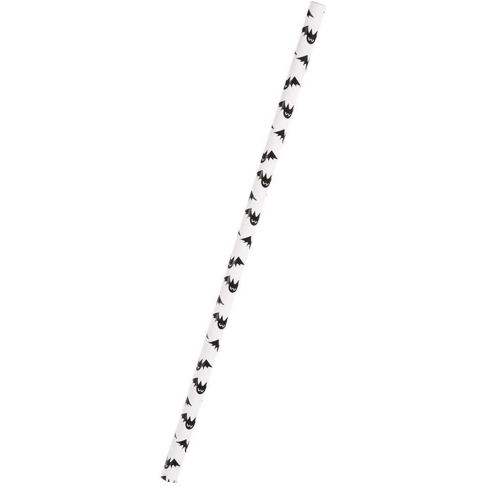Paper Bat And Ghost Disposable Straws (Pack of 10)