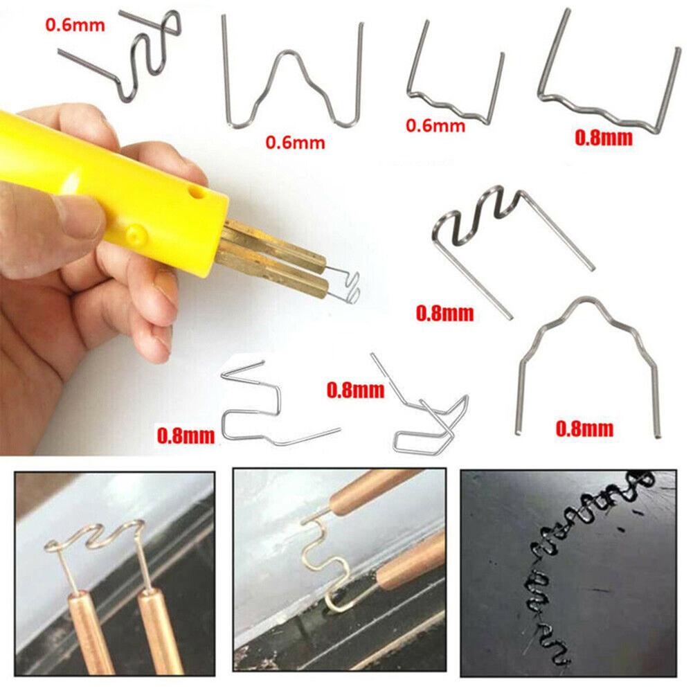 800 peças Hot Staples Automotive Plastic Repair Welding Nail para carro Bumper Fender Soldador Grampeador Kit de reparo de soldagem de plástico