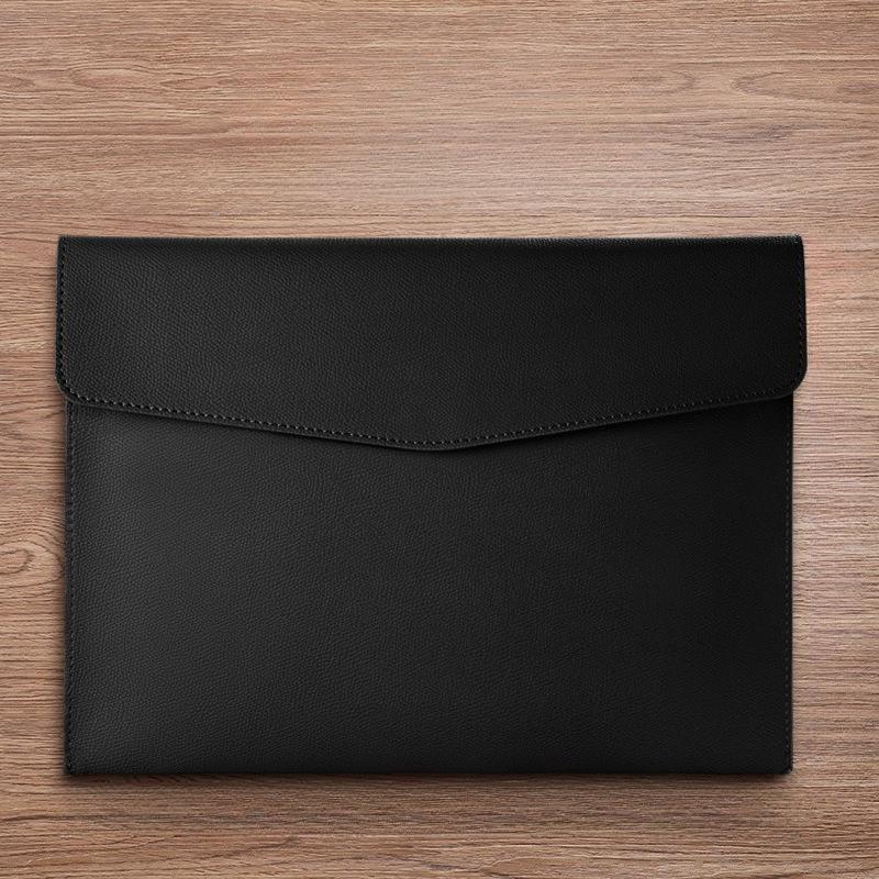 

Leather A4 Document Bag Business File Folder With Press Stud Portable Paper Organizer Office Supplies Document Storage Pouch чёрный
