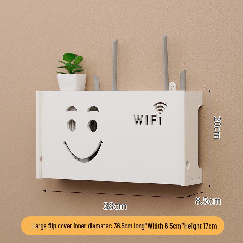 

Настінна полиця для зберігання WiFi-роутера та телеприставки без свердління Large smiley face