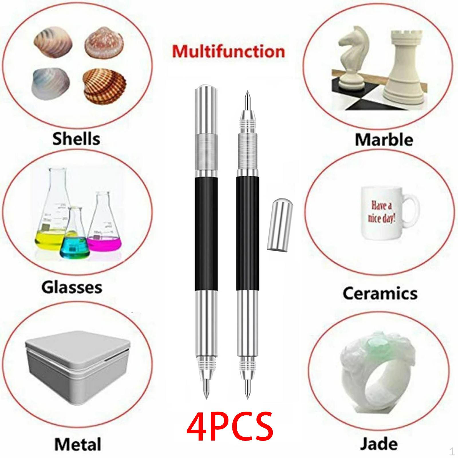 

4Pcs Portable Hardness Engraving Pen Lettering Glass Marker Hand Tools Tile Cutter Carbide