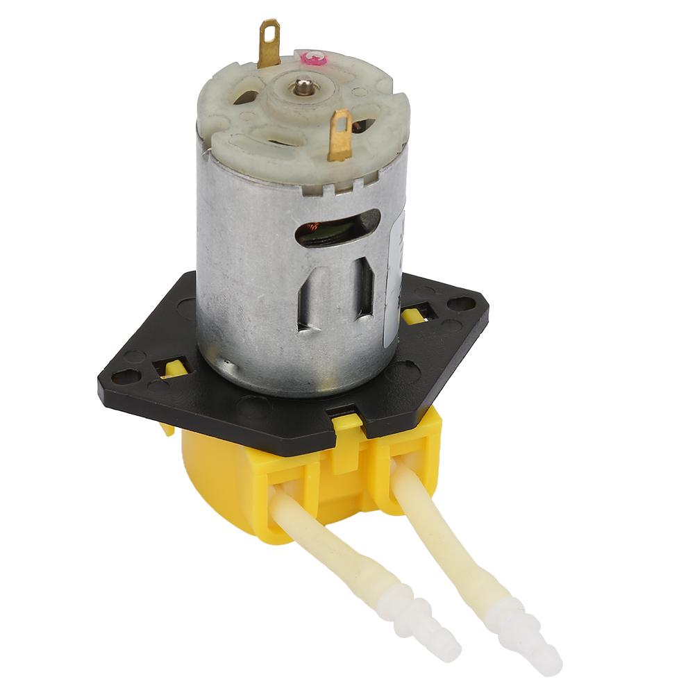 DC12V Yellow Micro Water Liquid Peristaltic Pump For Aquarium Lab Analytical 2*4mm