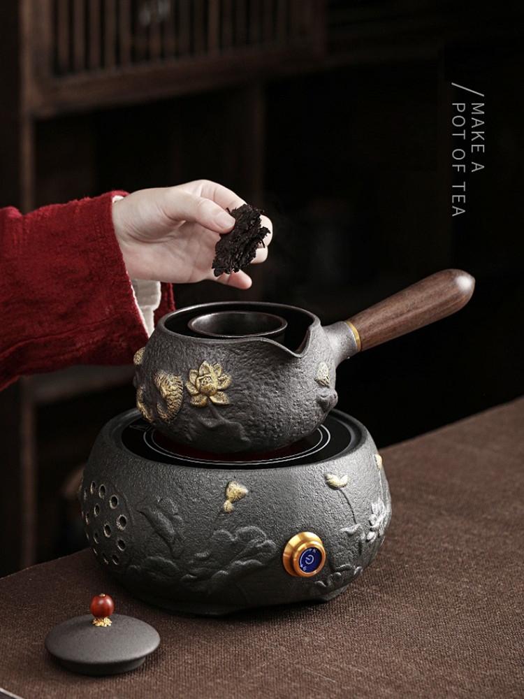 220V Electric Ceramic Stove 700ML Ceramic Kettle Pot Tea Cooker Health Preserving Pot Tea Wine Cooking Machine Teapot