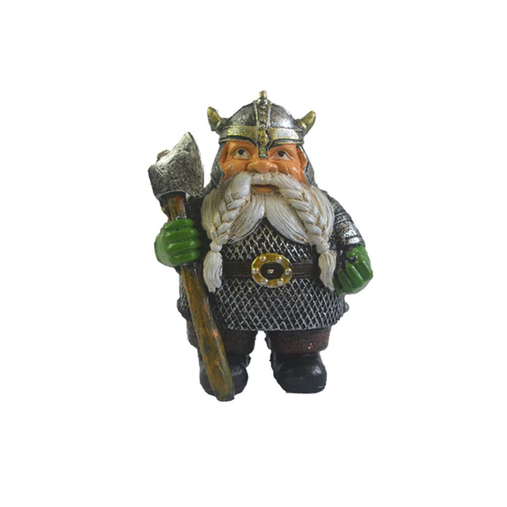 

Игривый скандинавский пират Виктор гном украшение для оживленного декора сада, сделано из прочной смолы Axe