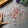 28*28 cm Pink Lace Flower Applique Ribbon Trim for Sofa Curtain Towel Bed Cover Trimmings Home Textiles DIY Polyester Mesh New