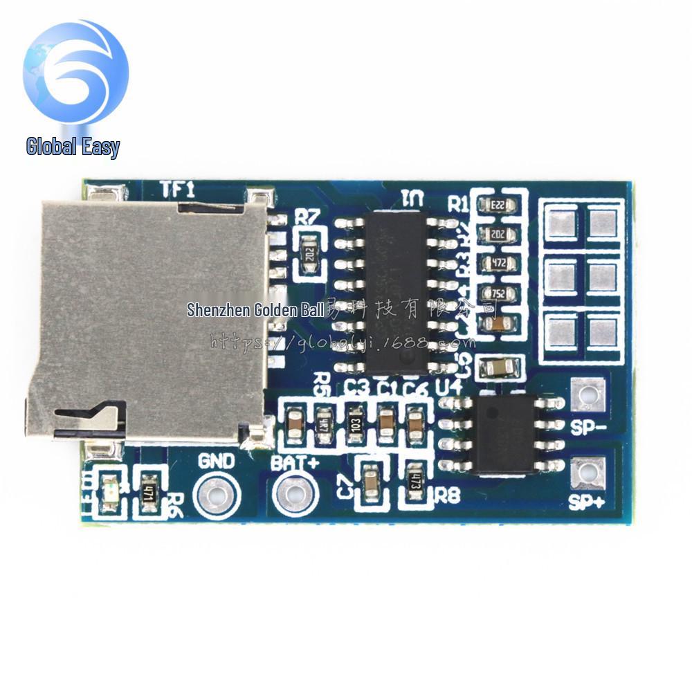 TF Card MP3 Decoder Module, 3.7V-5V Supply, 2W Mono Output, Memory Playback