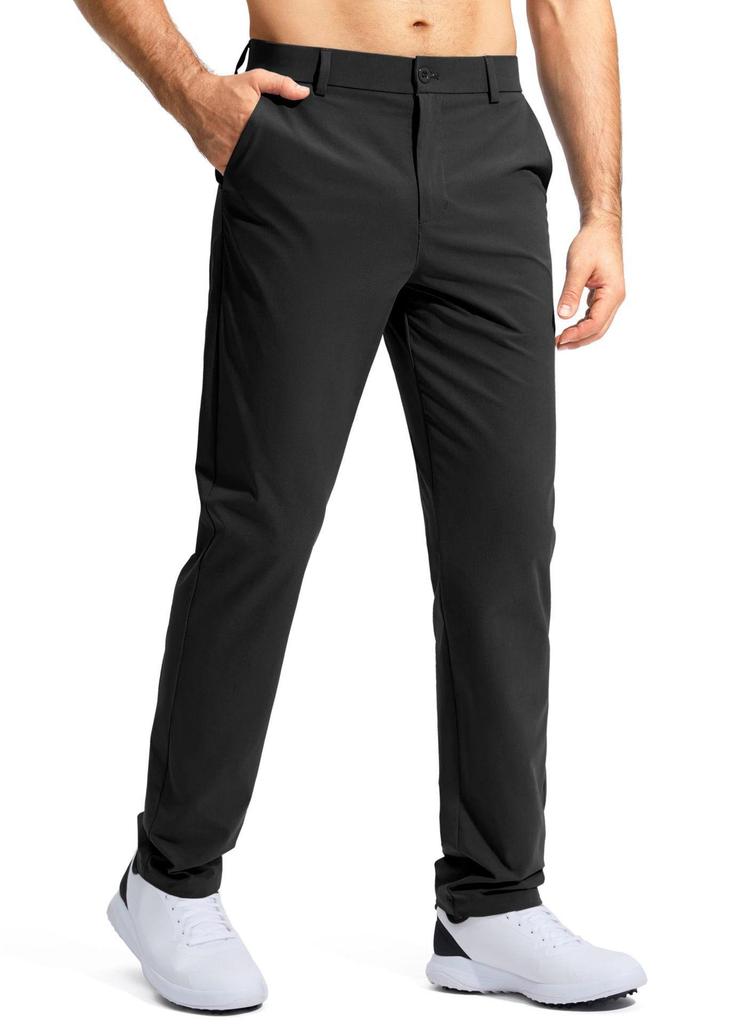 2026 Men's Mid-Waist Stretch Golf Pants - Quick-Drying, Lightweight, Plus Size, Straight Leg, Solid Color