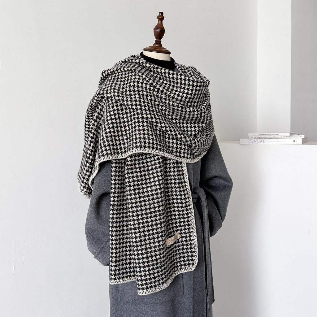 Autumn Winter Scarf FOR Women Men New Fashion Soft Thick Warm Double-sided Design Shawl Imitation Cashmere Houndstooth Wrap