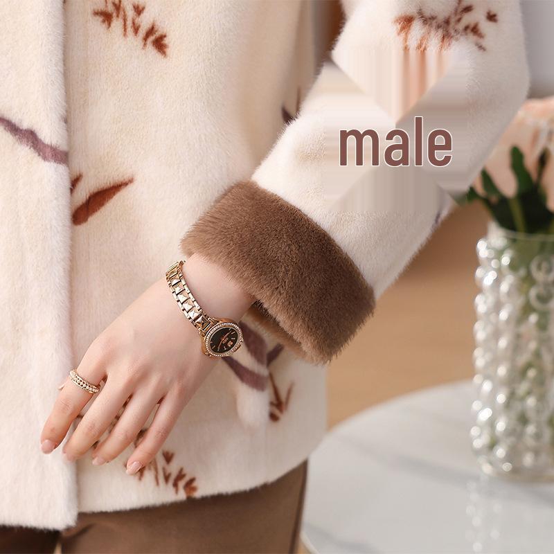 Mom's 2024 Waterproof Mink Velvet Short Jacket: Chinese Style Leather and Fur for Middle-Aged & Elderly Women