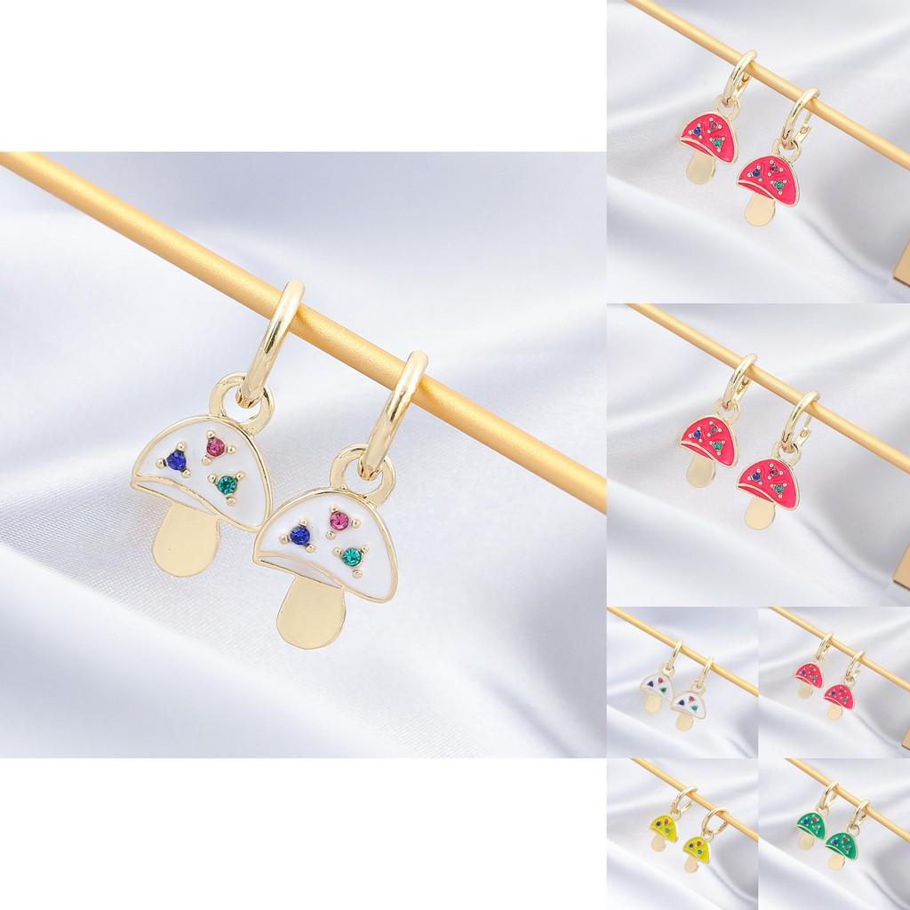 Elegant Alloy Geometric Asymmetrical Mushroom Earrings For Women In Fashionable Colors
