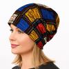 Contrasting Colors Pullover Hat Plaid Print Multifunctional Turban Hats Scarf Pullover Hat Casual Hedging Cap Autumn and Winter