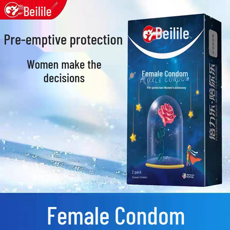Beilile 2-Piece Female Condom Pack: Erotic Adult Contraceptive Condoms