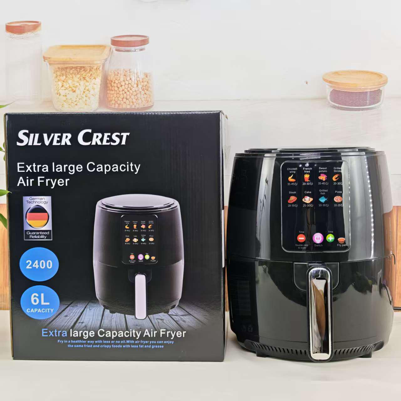 6-литровый многофункциональный умный аэрофритюр: Электрическая духовка и фритюрница большой емкости для трансграничного использования EU 220V