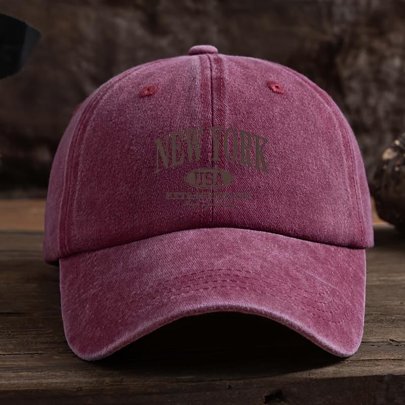 1pc NEW YORK Print Baseball Cap with Lettering,Outdoor Hat Suitable for Travel,Fishing Casual Wear,Textile Cap Duckbill Style