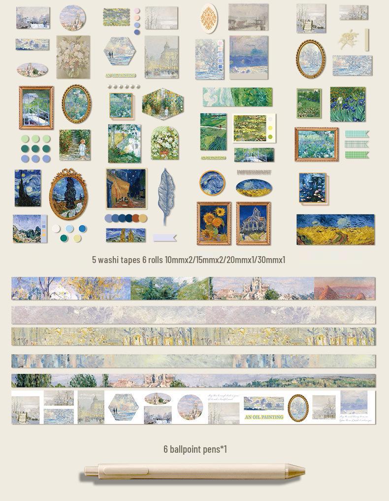 Vintage Oil Painting Notebook Set: Journal and Diary Gift for Students - Perfect for Back To School or Children's Day Souvenir