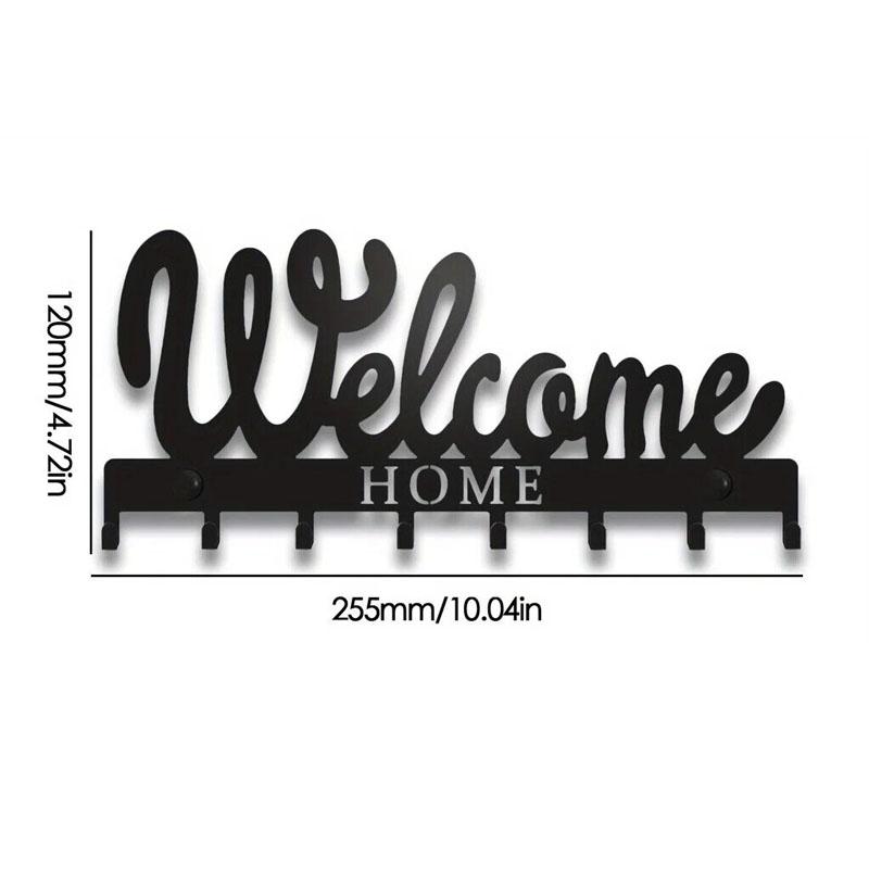 

1 шт. Черный металлический держатель для ключей настенный дизайн WELCOME вешалка для ключей