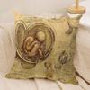 Retro Sketch Cushion Cover Silky Short Plush DoubleSided Printed Pillow Case for Sofa All Seasons Home Decor Gift