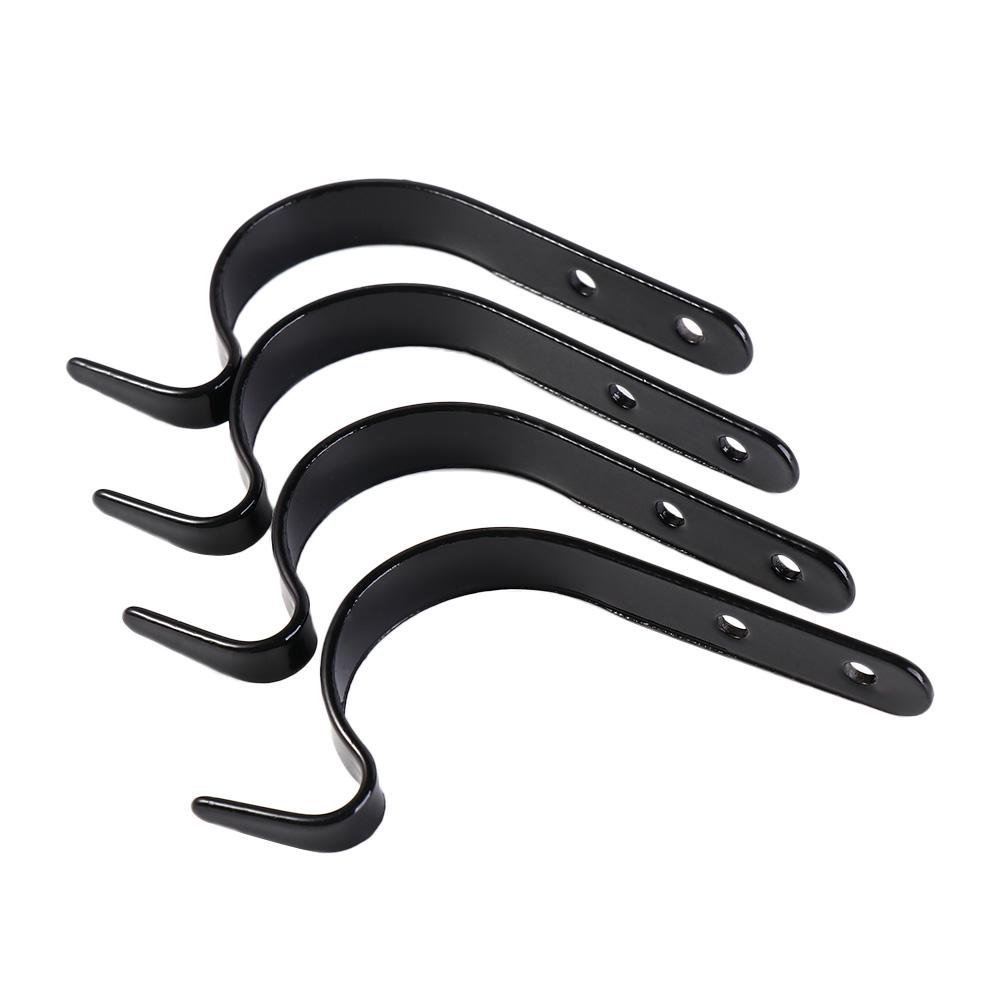 4PCS Black Iron Wall Hooks J Shape Plants Hangers Gardening Accessories Metal Hooks  Home Decor