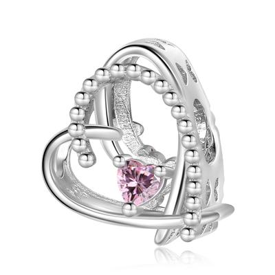 Heart Charm Pendant Authentic 925 Sterling Silver Bead for Women Bracelet Fine Ladies Jewelry Fashion Beads DIY Jewelry Gift