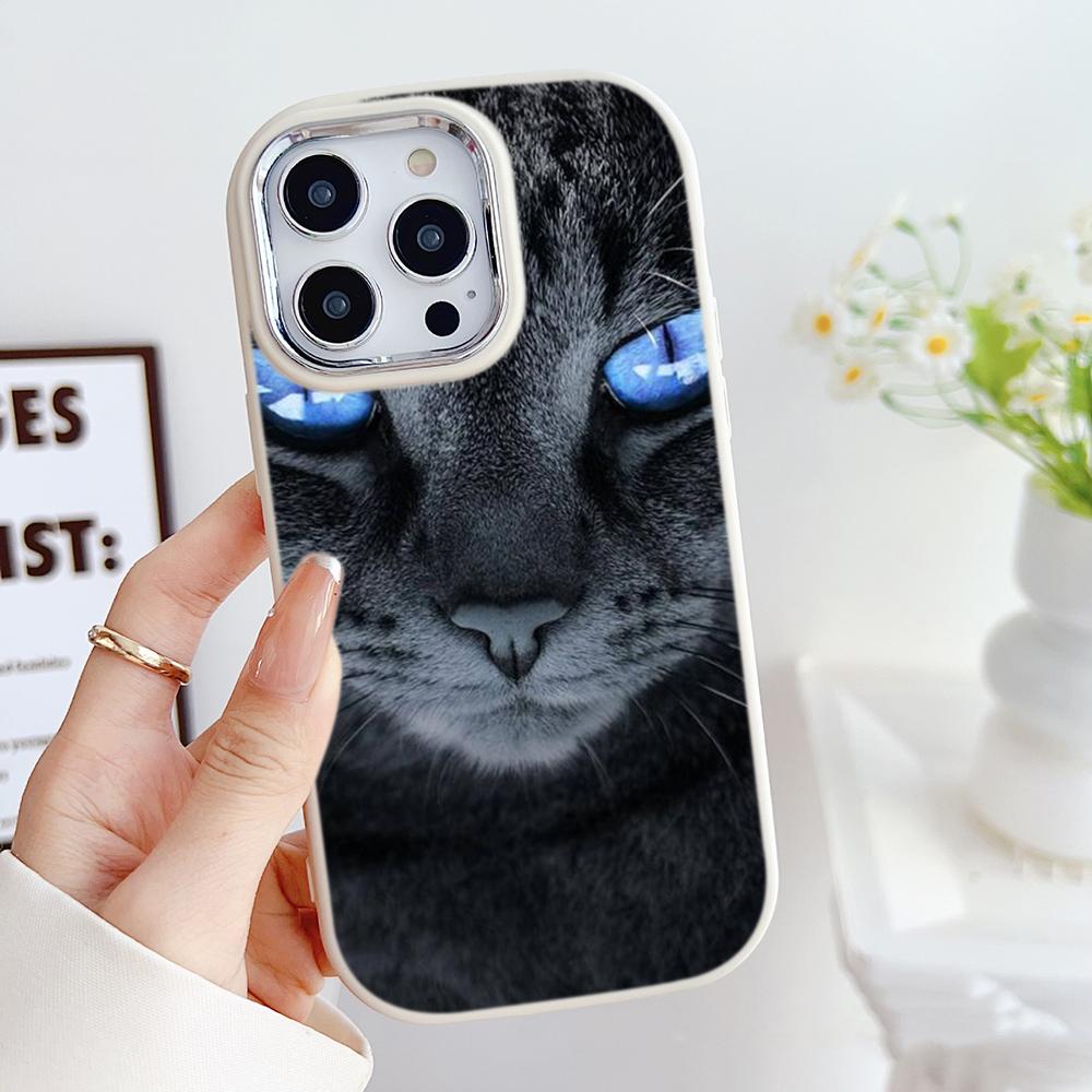 LZ3 Black Cat Green Eyes Soft Phone Case for Samsung S24 Ultra S23 Plus S21 FE A16 A54 A52 A06 Infinix Hot 40 30i Lens Protection Shockproof Cover