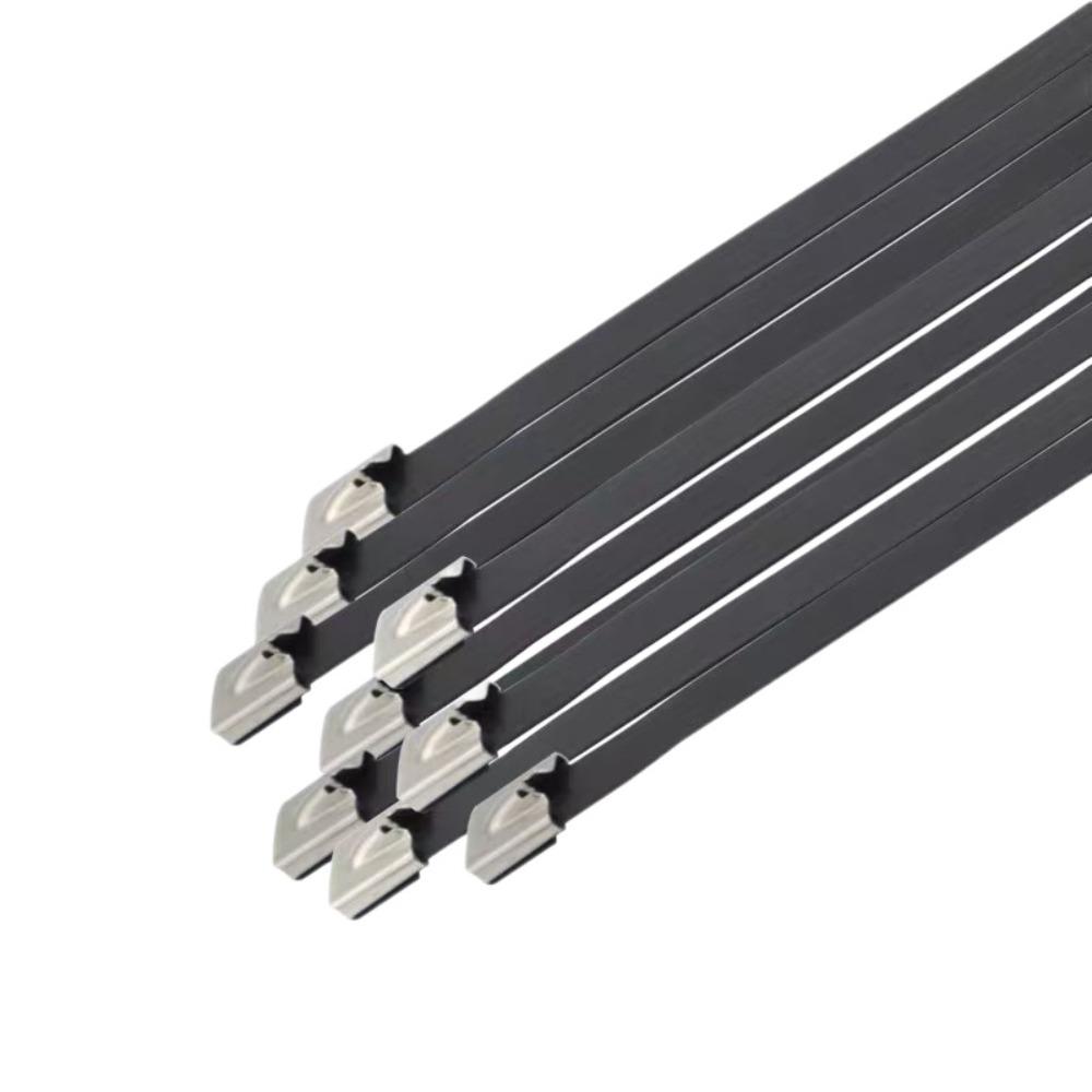 50PCS Multi-Purpose Metal Black Cable Ties Heavy Duty Zip Tie Fastener Wire Organizer Fastener