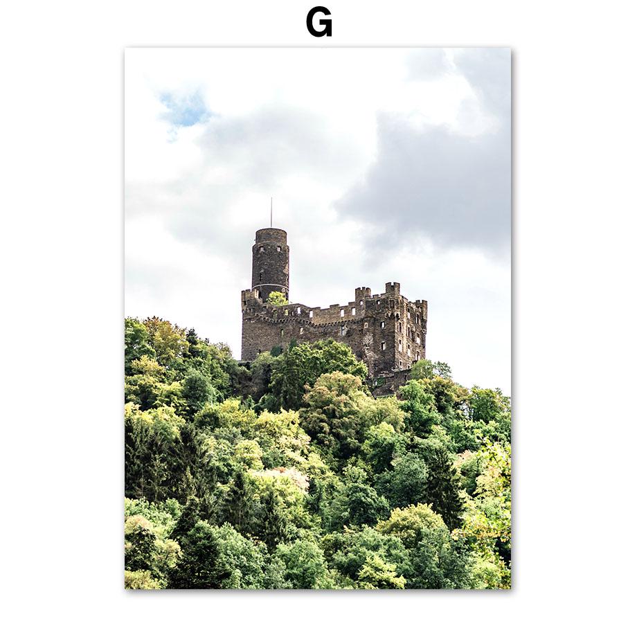 Green Leaf Boat Flower Forest Mountain Waterfall Posters And Prints Canvas Painting Wall Art Pictures For Living Room Decor