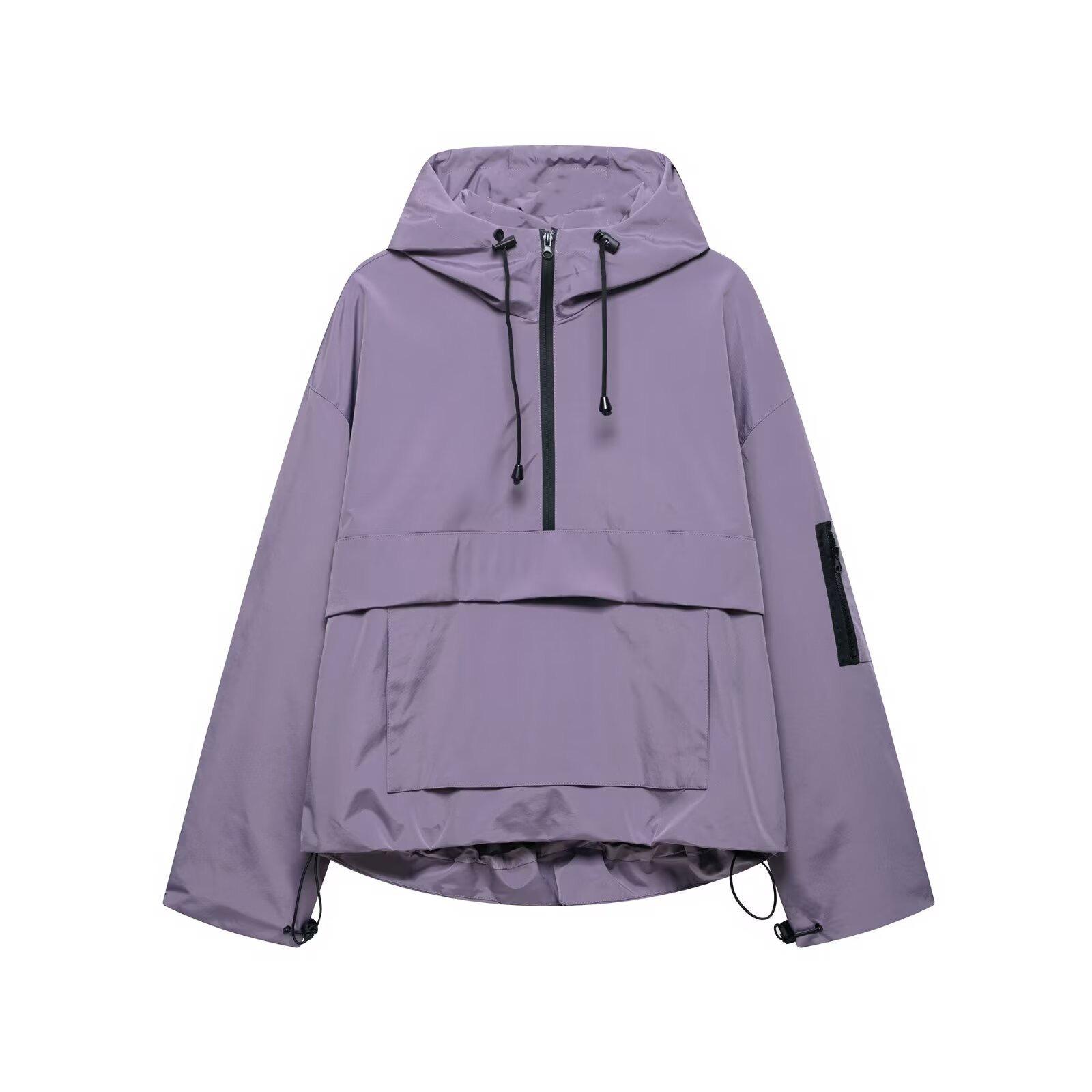 

Women s Half-Zip Hooded Sweatshirt In 5 Colors XL фіолетовий