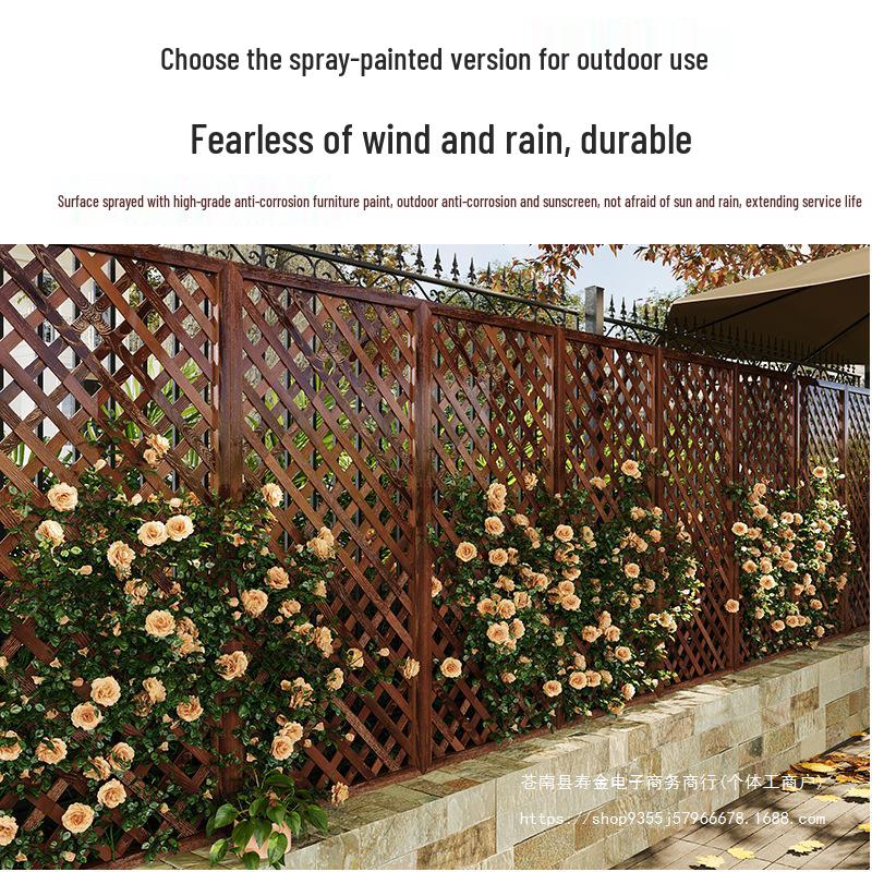 Anti-Corrosion Wood Garden Fence & Climbing Frame for Outdoor Spaces