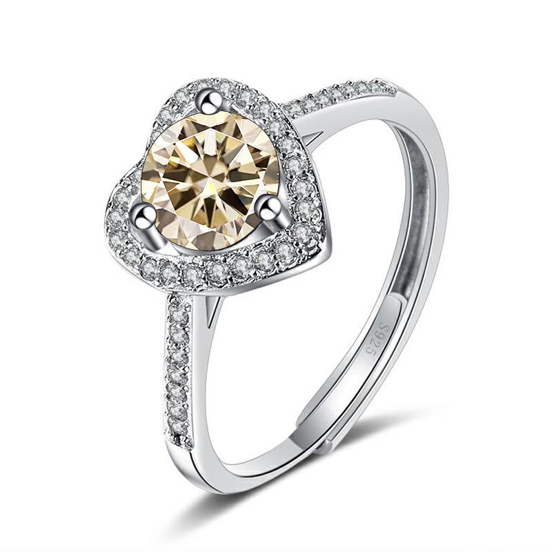 Bague Ringen 1ct 2ct Moissanite Rings Women's Sterling 925 Silver Wedding Ring Engagement Jewelry Valentine's Day Gift For Fiancee