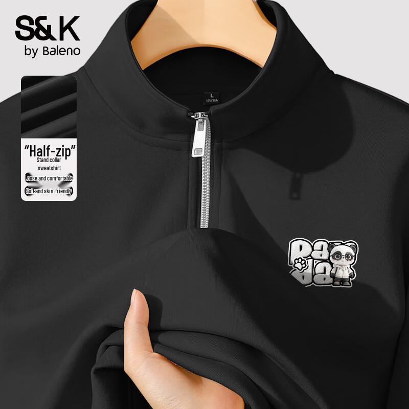 

Baleno Men s S&K Series Panda Print Half-Zip Knit Sweatshirt 2XL