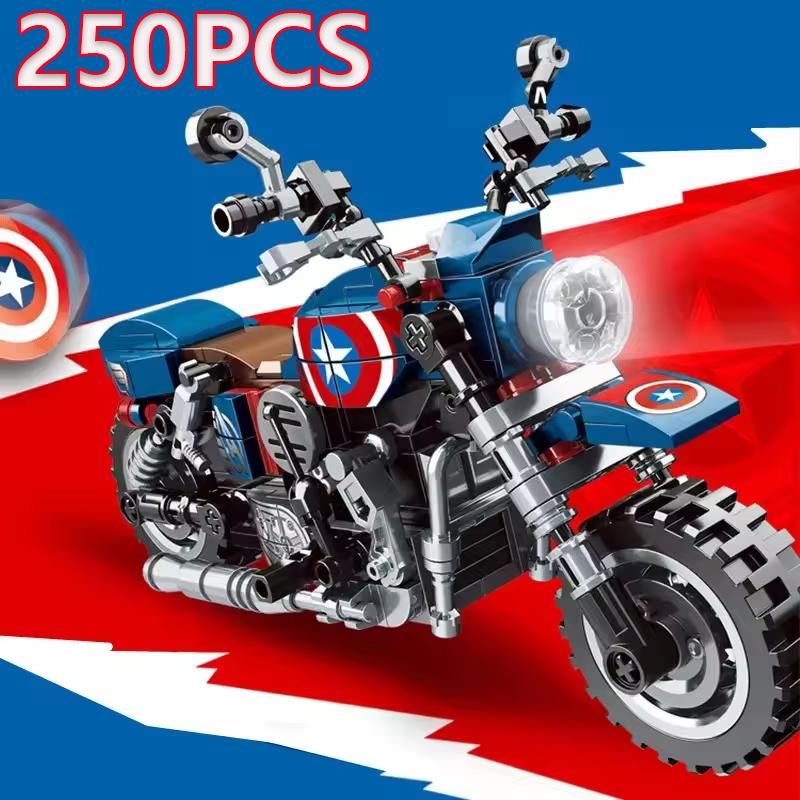 250 SZTUK Motocykl Vintage Kreatywny Mech Model Motocykla Klocki do Budowania Montaż DIY Zabawki Ozdoby Zestaw Prezent Chłopcy Dzieci Urodziny