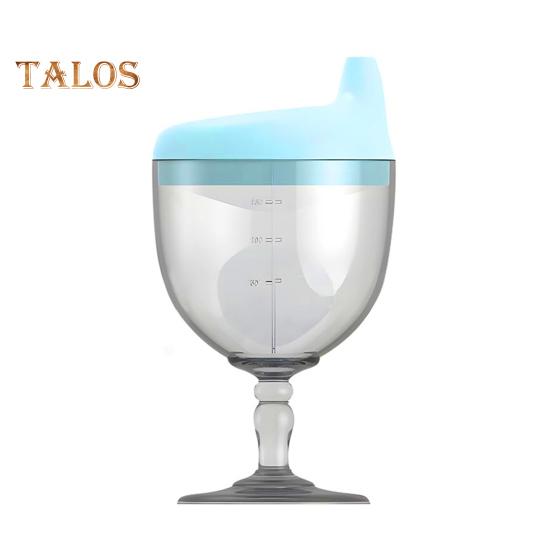 

150 мл Детская винная кружка с удобной ручкой, силиконовой крышкой, бокалом для вина, кружкой для напитков, непроливающейся, обучающей кружкой с крышкой для выпуска воздуха, пластиковой кружкой для детского вина синий