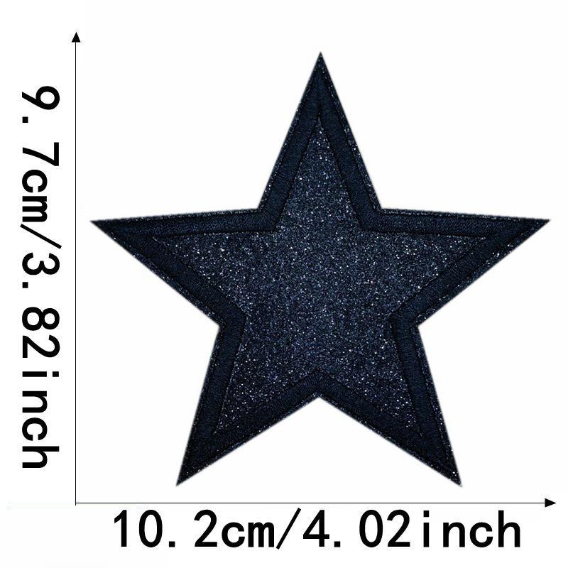Glitter Star Embroidery Patch for Clothes, Bags, & Hats