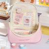 Sweetheart Plaid Bowknot Pencil Case Multi-Pocket Organizer Contrast Color Big Storage Pouch with Handheld