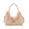 Weiche Plüsch-Umhängetasche für Damen, Niedliche Einfache Muster-Schulterhandtasche, Lässiger Stil für Herbst & Winter