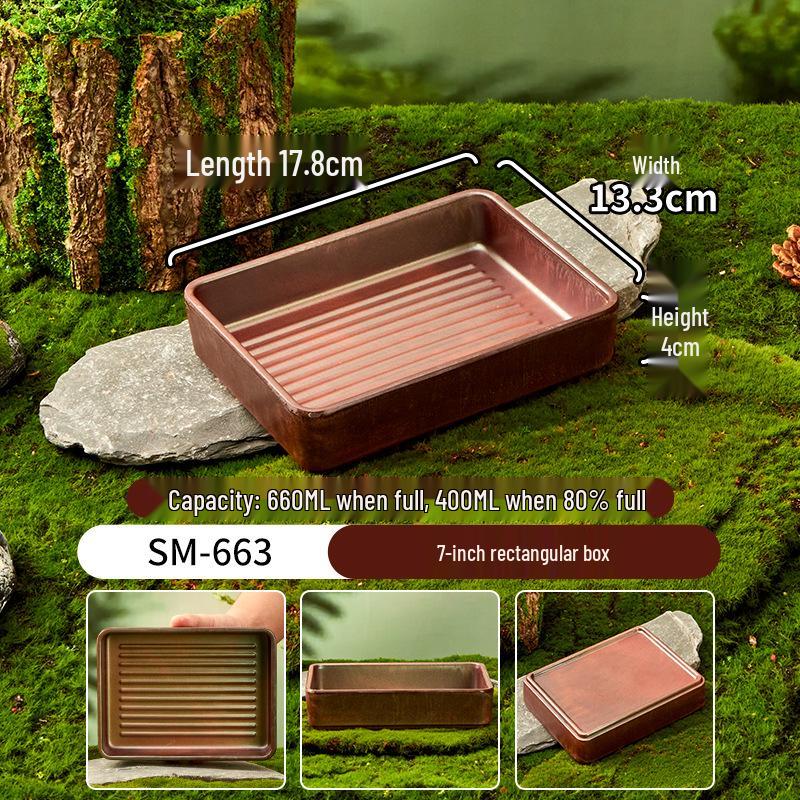 Melamine Plate for Gourmet Hot Pot, Barbecue & Shrimp: Mountain & Field Design