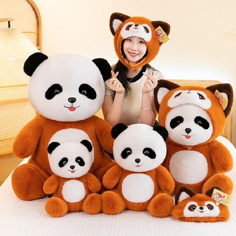 Adorable Panda And Raccoon Plush Toy Perfect For Cuddly Sleep Companion Gift