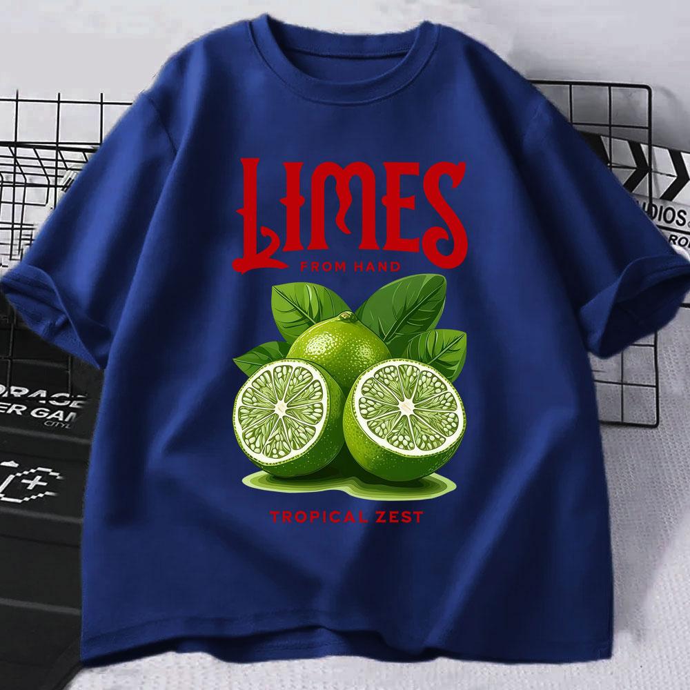 Funny Limes From Hand Tropical Zest Graphic Tshirts Unisex Unisex Fashion Aesthetic Y2k T Shirts Oversized Cotton Casual Tees Gifts