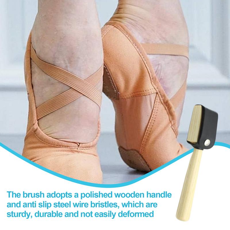 1pcs Wooden Suede Sole Wire Shoe Brush Cleaners Ballet Dance Shoes Cleaning Brushes Shoes Brushes for Home Cleaning Footwears