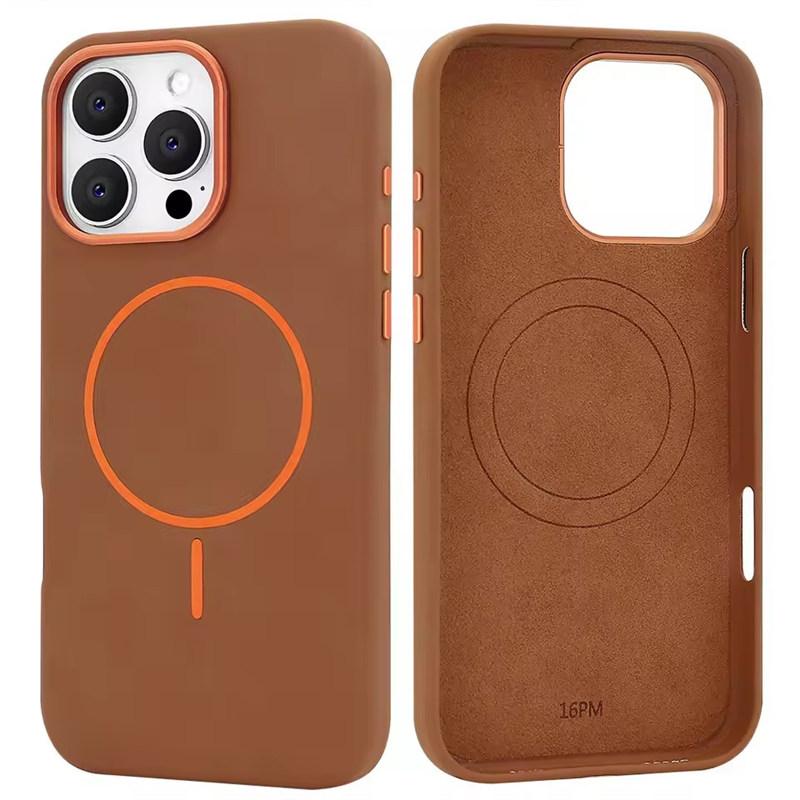 Luxus TPU Leder Magsafe Telefon Fall Für iPhone 16 15 14 13 Pro Max Magnetische Drahtlose Lade Legierung Objektiv Stoßfest Abdeckung
