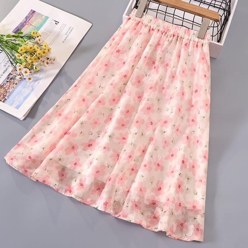 

Girls Half Length Skirt Summer New Pink Green Beautiful Yarn Skirt Children s Skirt 120 рожевий