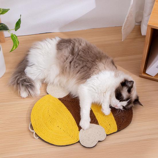 Verticale Kattenkrabmat Sisal Kattenkrabber met Ophanglus Schattige Dierenvorm Kattenkrabmat Beschermt Meubels voor Binnenkatten